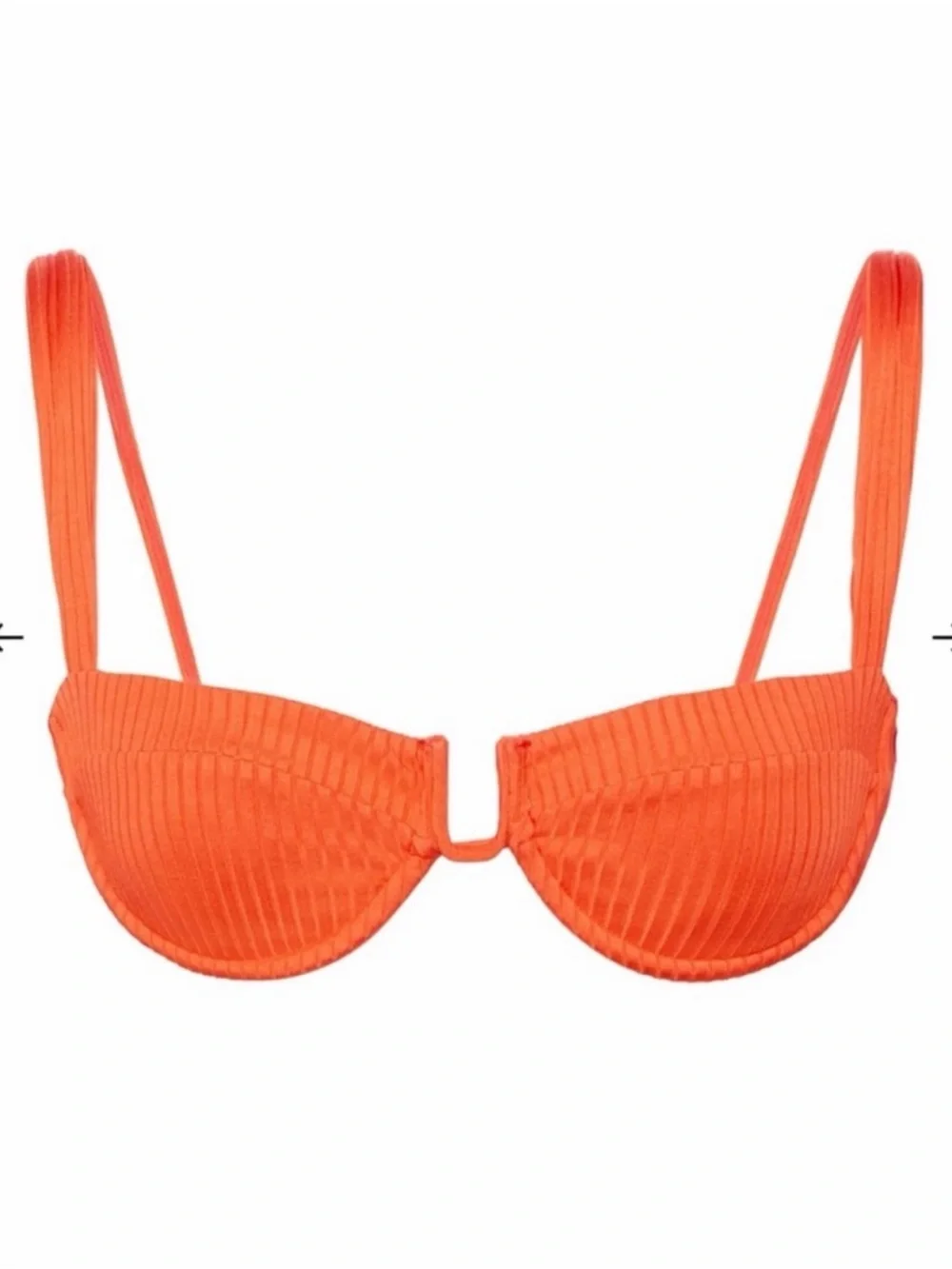 Monday Swimwear Bright Orange Ribbed Underwire Bikini